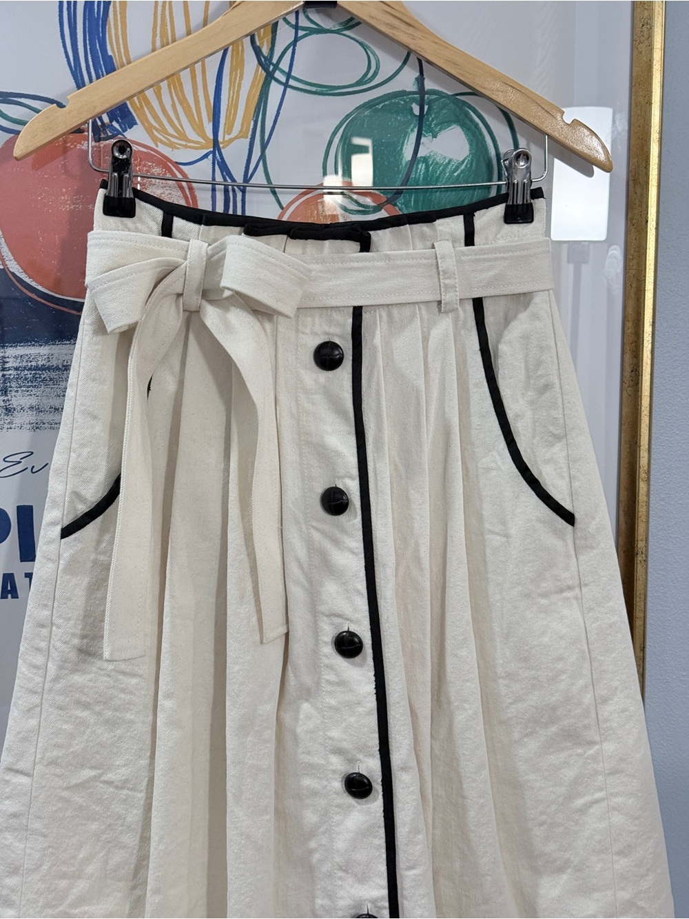 J. Crew Collection Pleated Denim Midi Skirt with Belt - Picture 2 of 10